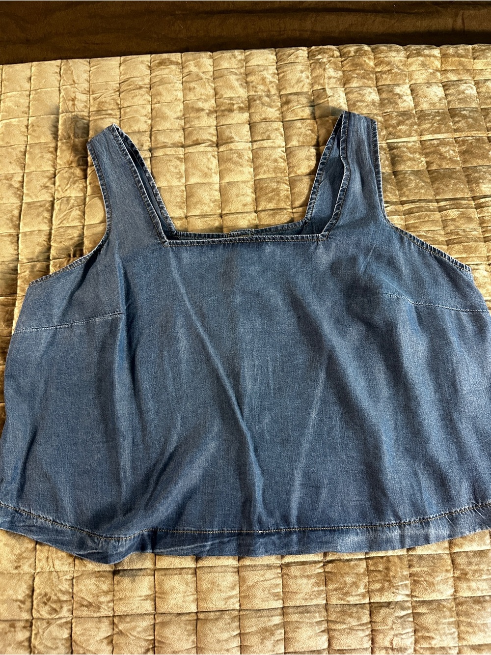 torrid Denim Square Neck Tank - Blue Wash cropped